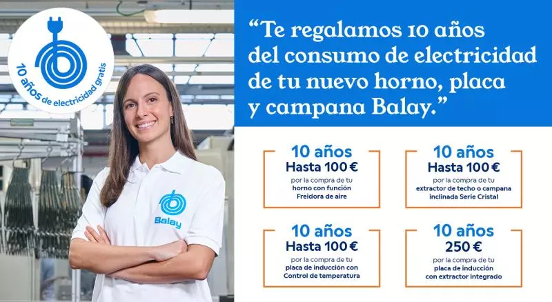 Compra tu horno o placa Balay en Euronics y consigue electricidad gratis durante años