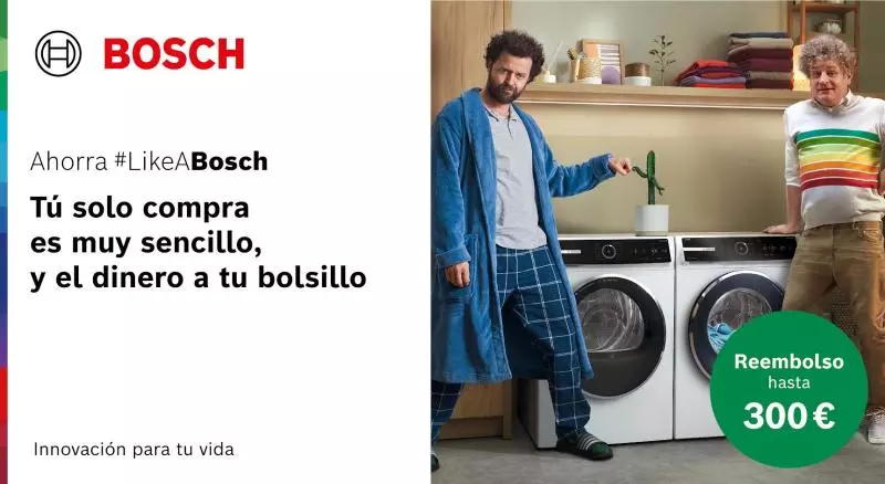 Bosch te devuelve hasta 150 € en tu compra de lavadoras, secadoras o lavasecadoras