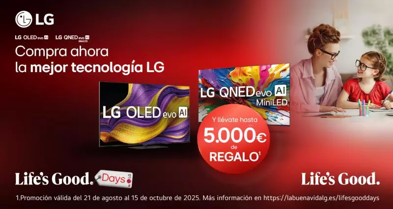 TV LG: Hasta 5.000€ de reembolso por la compra de tu LG OLED y LG QNED