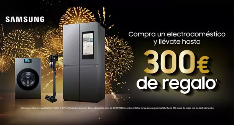 Consigue hasta 300 € de reembolso con tus electrodomésticos Samsung