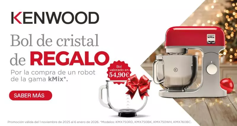 Consigue un bol de cristal de regalo con tu robot de cocina Kenwood kMix