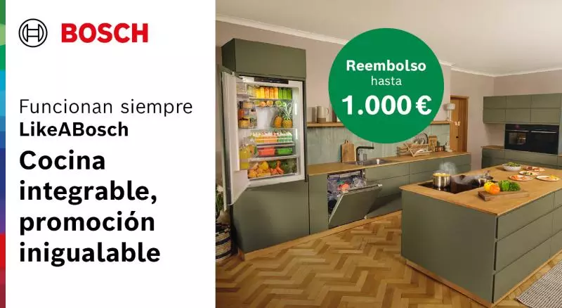 Reembolso de hasta 1000€ con tu cocina integrable Bosch