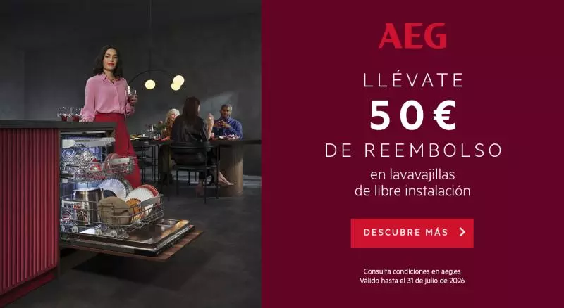 Compra un lavavajillas AEG y llévate 50€ de reembolso