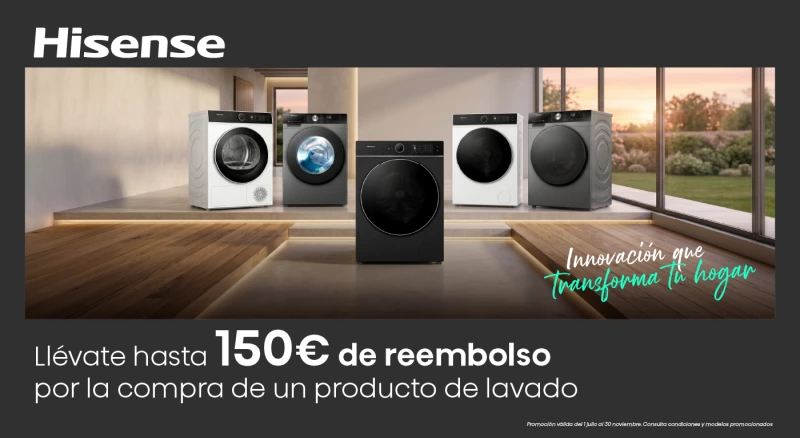 Consigue hasta 150€ de reembolso por tu lavado Hisense