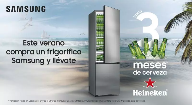 Compra un frigorífico Samsung y llévate hasta 72 latas de cerveza Heineken