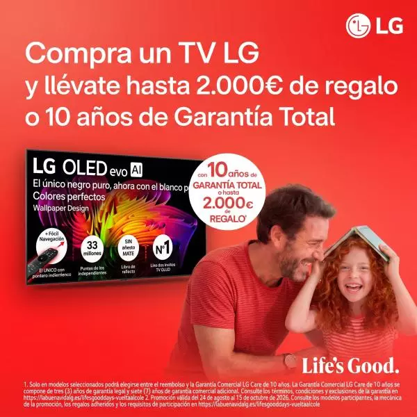 TVs LG con hasta 2000 de descuento o garantía total