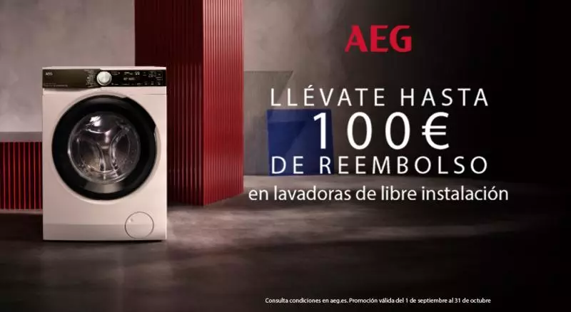 Compra una lavadora AEG y llévate hasta 100€ de reembolso