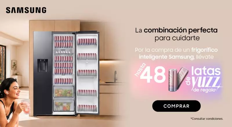 Compra un frigorífico Samsung y llévate hasta 48 latas Yuzz