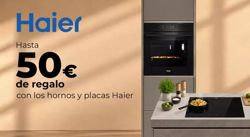 Llévate 50€ de regalo con tu horno o placa Haier