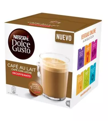 Pack de 3 Cajas Dolce Gusto Cafe au lait Descafeinado 16 cápsulas