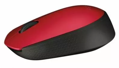 Ratón Logitech M171 RF Wireless+USB Óptico 1000DPI Ambidextro Negro, Rojo