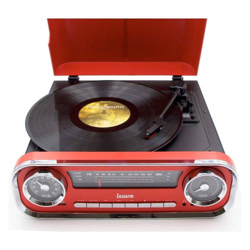 Tocadiscos Vintage Lauson 01tt17 sistema de audio 10 01tt15 rojo 3 velocidades bluetooth usb mp3 diseño coche con 2 altavoces integrado w vinilo 33 45 78