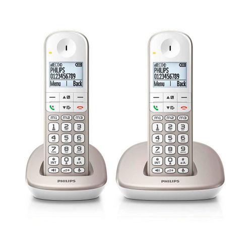 Philips Xl4902s Teclas grandes 2 unidades manos libres plata xl4902s34 1 dect duo pack blanco xl4901s23 fijos 16 horas compatibles directa