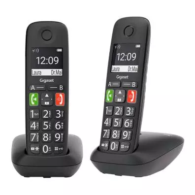 Teléfono inalámbrico Gigaset E290 Duo Negro