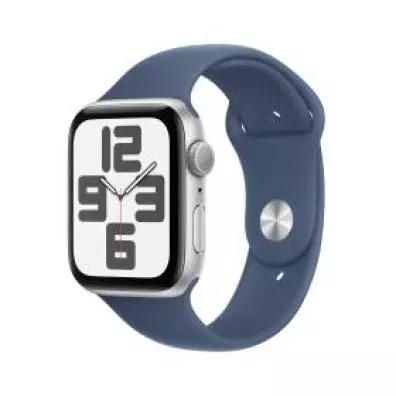 SmartWatch Apple Watch SE (GPS) - Caja de aluminio plata de 44 mm - Correa deportiva azul denim - Talla M/L