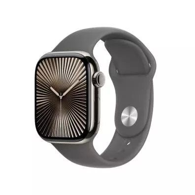 Apple Watch Series 10 (GPS + Cellular) - Caja titanio natural 42 mm - Correa deportiva gris piedra - Talla M/L