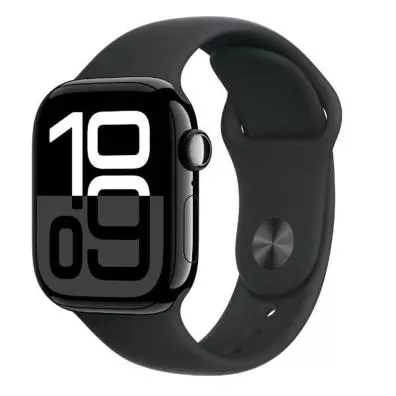 Apple Watch Series 10 (GPS + Cellular) - Caja de aluminio azabache 46 mm - Correa deportiva negra - Talla S/M