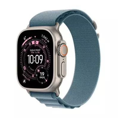 Smartwatch Apple Watch Ultra 3 GPS + Cellular 49mm Natural Titanium Case with Light Blue Alpine Loop - Large