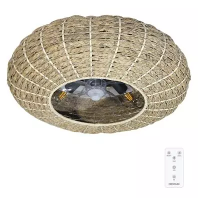 Ventilador de techo Cecotec ENERGYSILENCE LAMPAERO 650 NATURAL WICKER