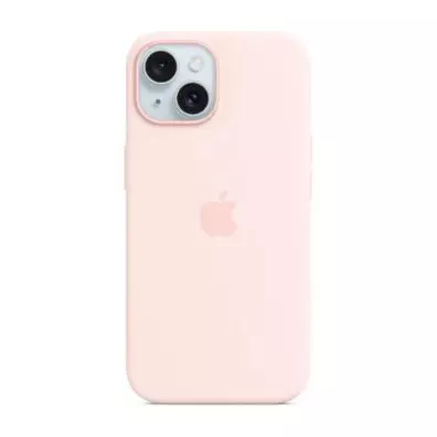 Funda Apple SILICONA CON MAGSAFE IPHONE 15 PLUS ROSA CLARO