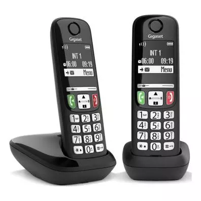 Teléfono inalámbrico Gigaset E270 DUO NEGRO PACK 2 UNDS