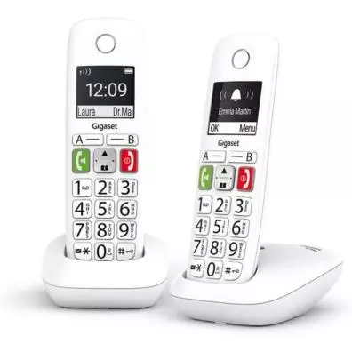 Teléfono inalámbrico Gigaset E270 DUO BLANCO PACK 2 UNDS