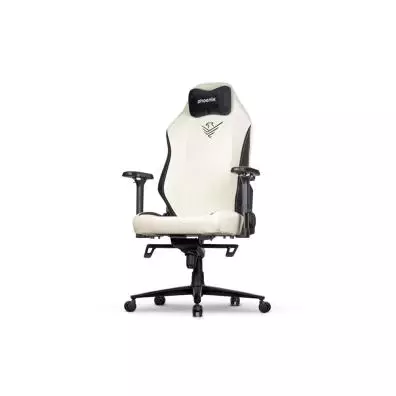 Silla gaming Phoenix MONARCH REMASTER CUERO NAPA NEGRA Y BLANCA TALLA R