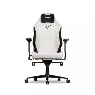 Silla gaming  Phoenix MONARCH REMASTER CUERO NAPA NEGRA Y BLANCA TALLA XL