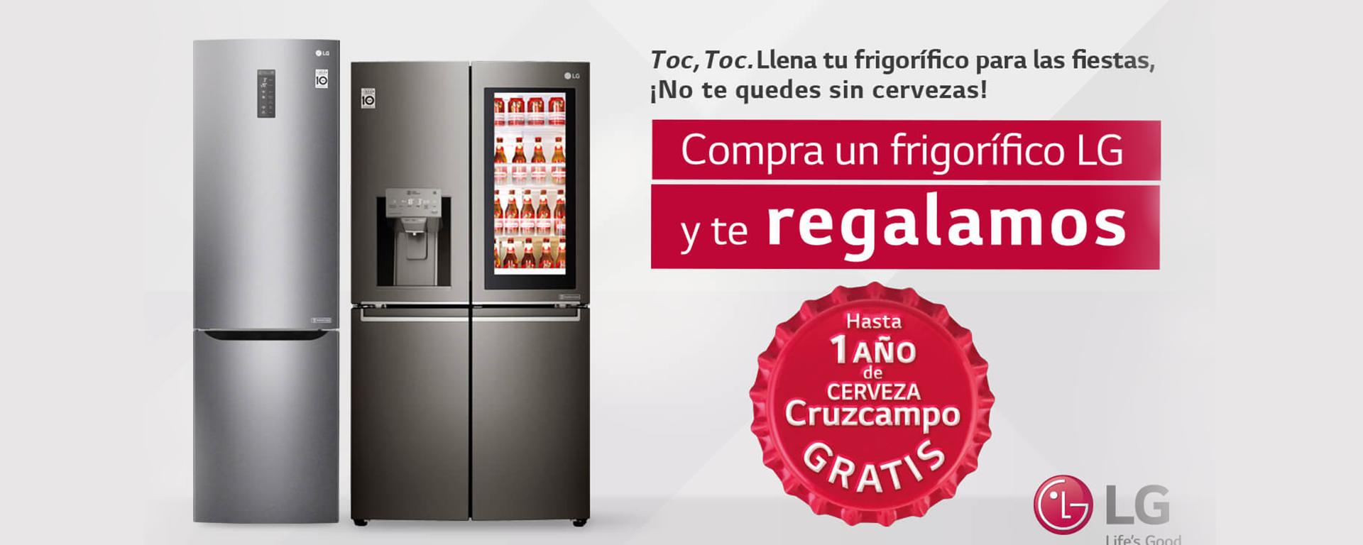 Compra tu frigorífico LG y llévate hasta 1 año de cerveza gratis