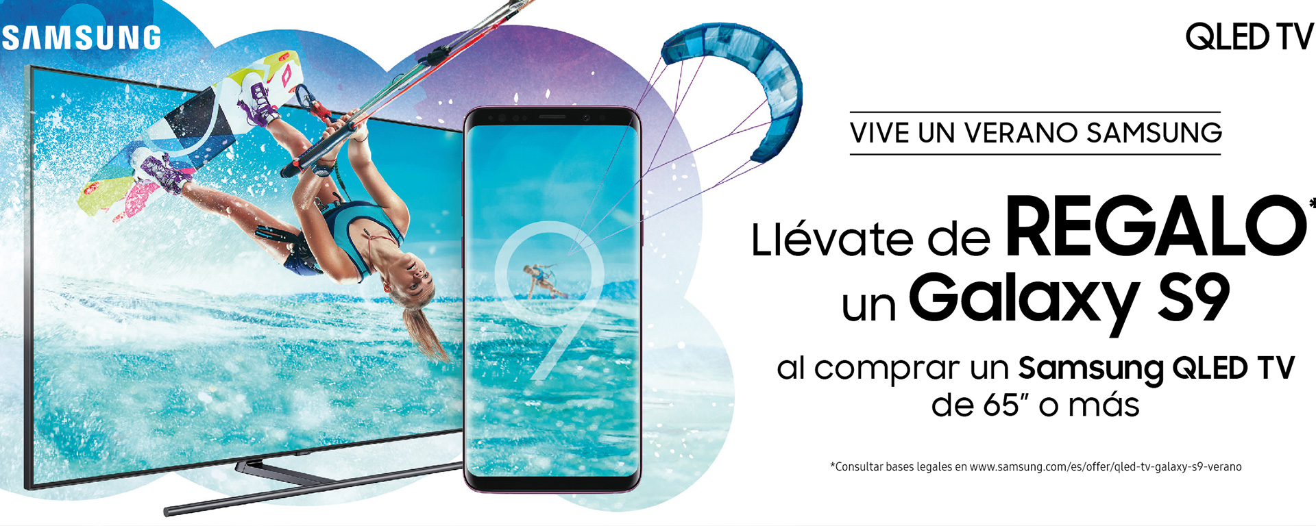 Compra tu televisor Samsung QLED y llévate un teléfono libre Galaxy S9 Gratis