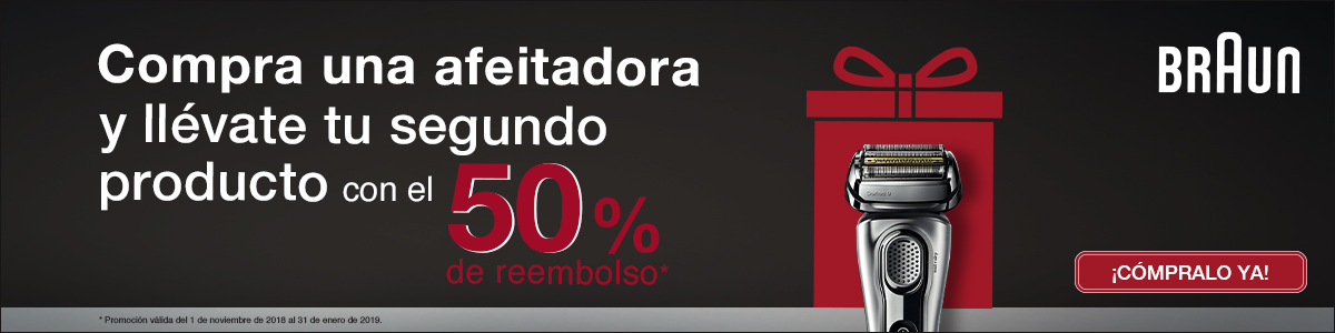 Compra una afeitadora Braun y llévate tu segundo producto con el 50% de reembolso
