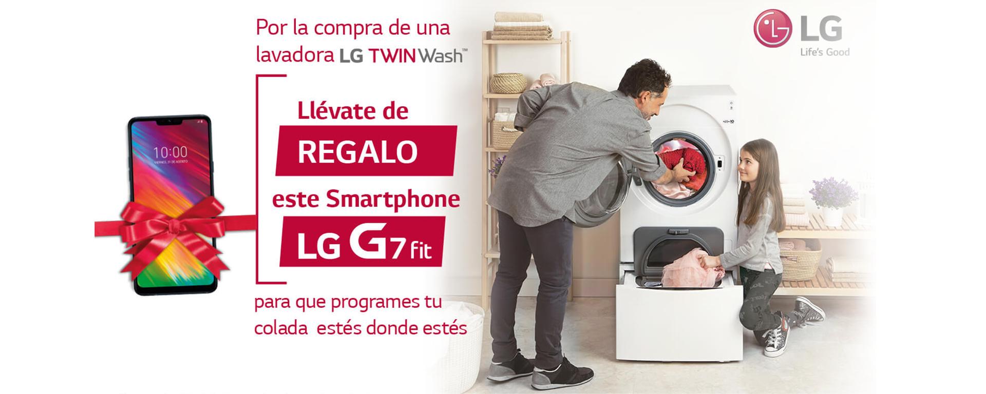 Compra tu lavadora Twin WASH LG y consigue un móvil de regalo G7 Fit