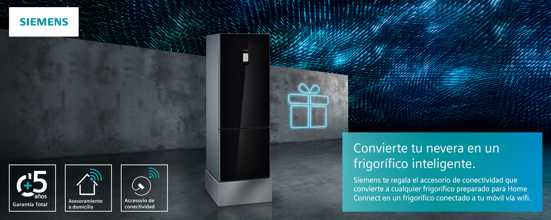 Compra tu frigorífico Siemens y llévate accesorio de conectividad, asesoramiento a domicilio Home Connect y 5 años de garantía