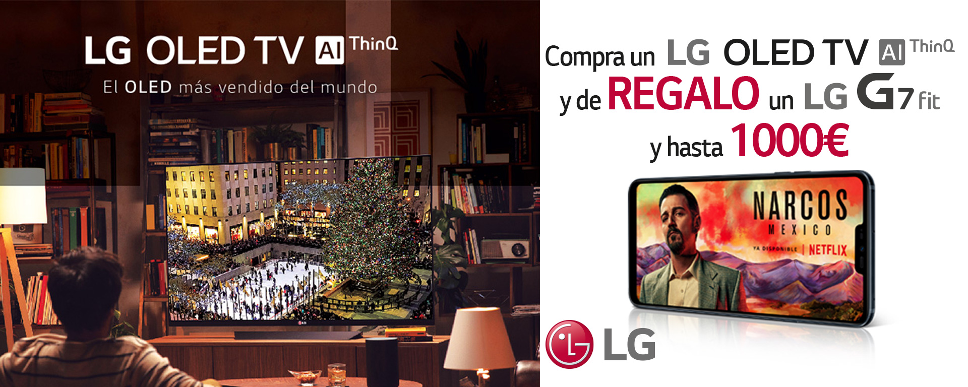 Compra tu televisor OLED LG y consigue un G7 FIT y un cashback de hasta 1000€