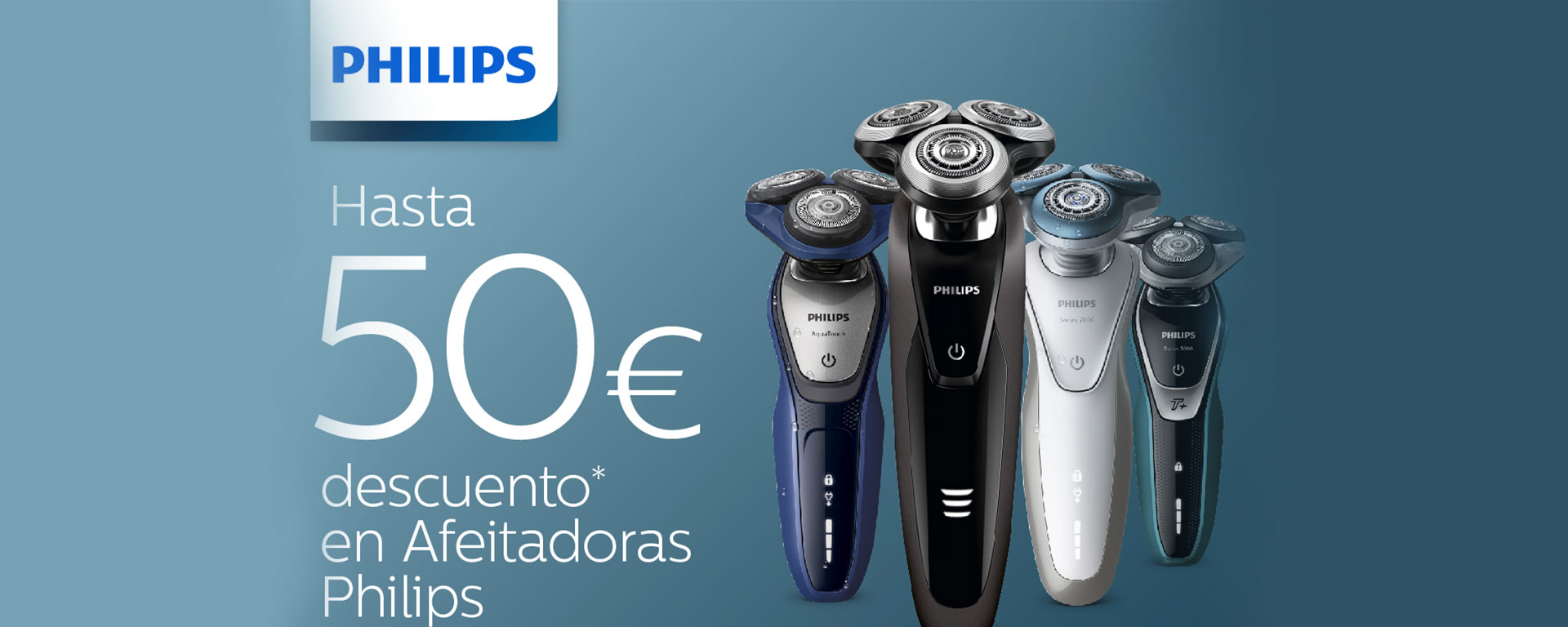 Compra tu Afeitadora Philips y consigue hasta 50€ de descuento
