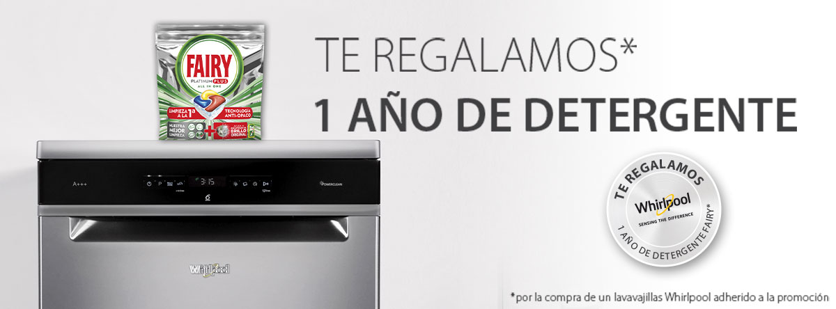 Compra un lavavajillas Whirlpool y te regalamos 1 año de detergente