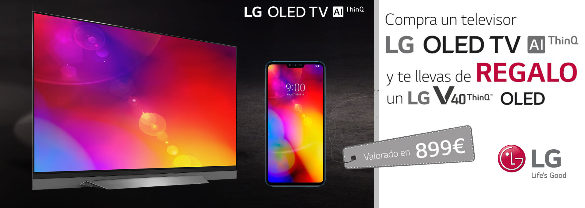 Compra tu televisor OLED LG y consigue  un móvil de regalo LG V40