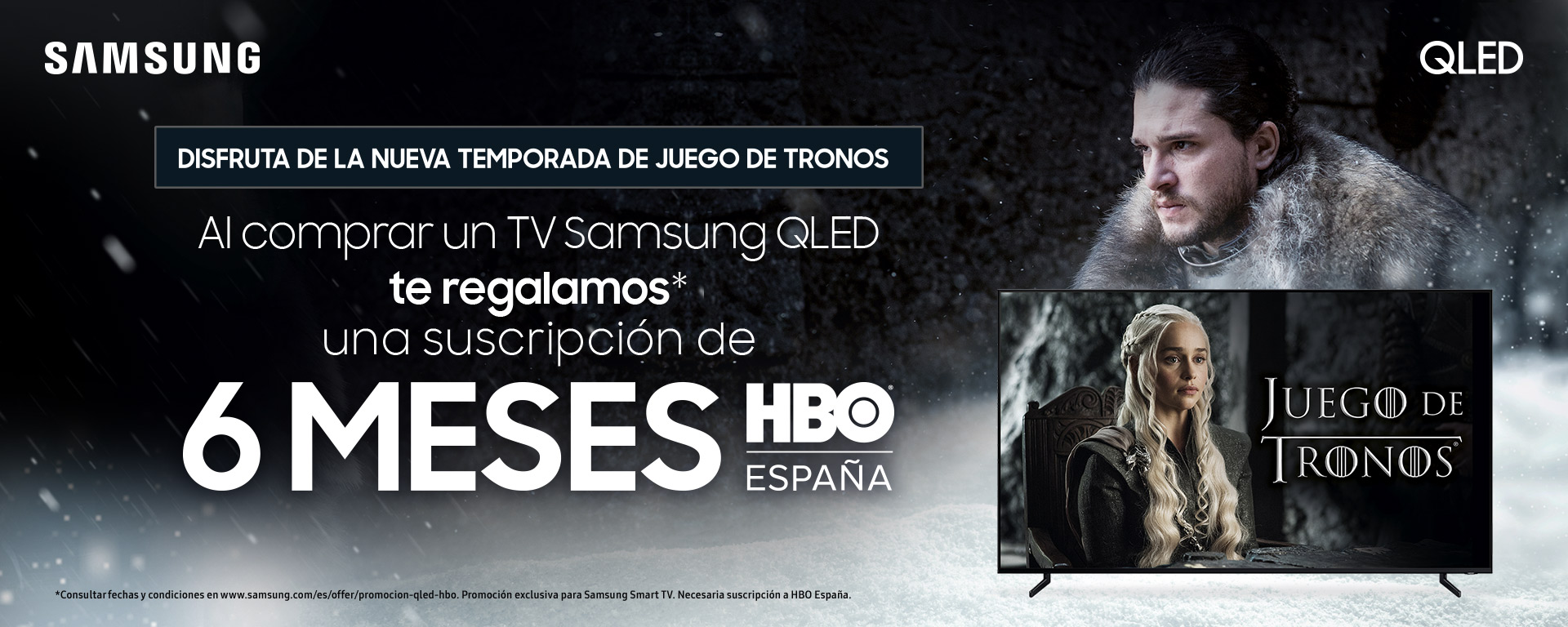 Compra un Televisor QLED Samsung y te regalamos una suscripción de 6 meses de HBO España