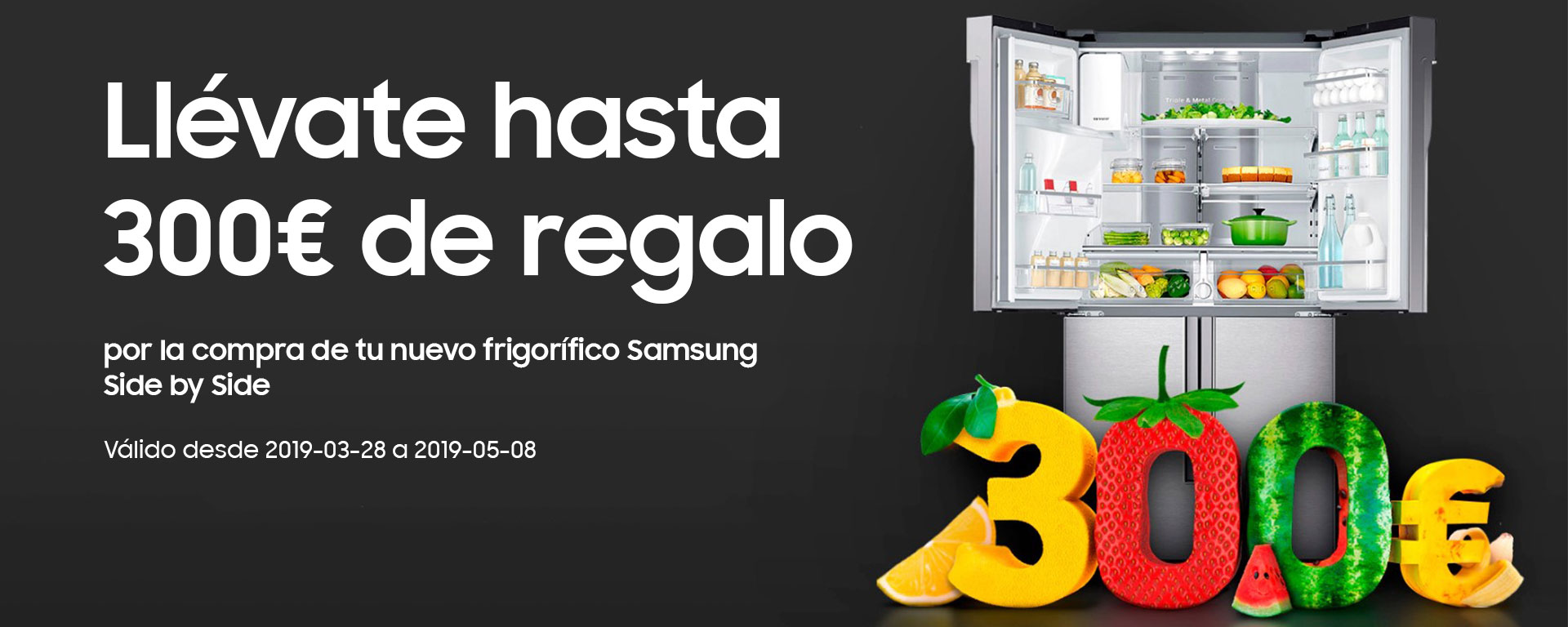 Compra un frigorífico Side by Side de Samsung y te regalamos hasta 300€