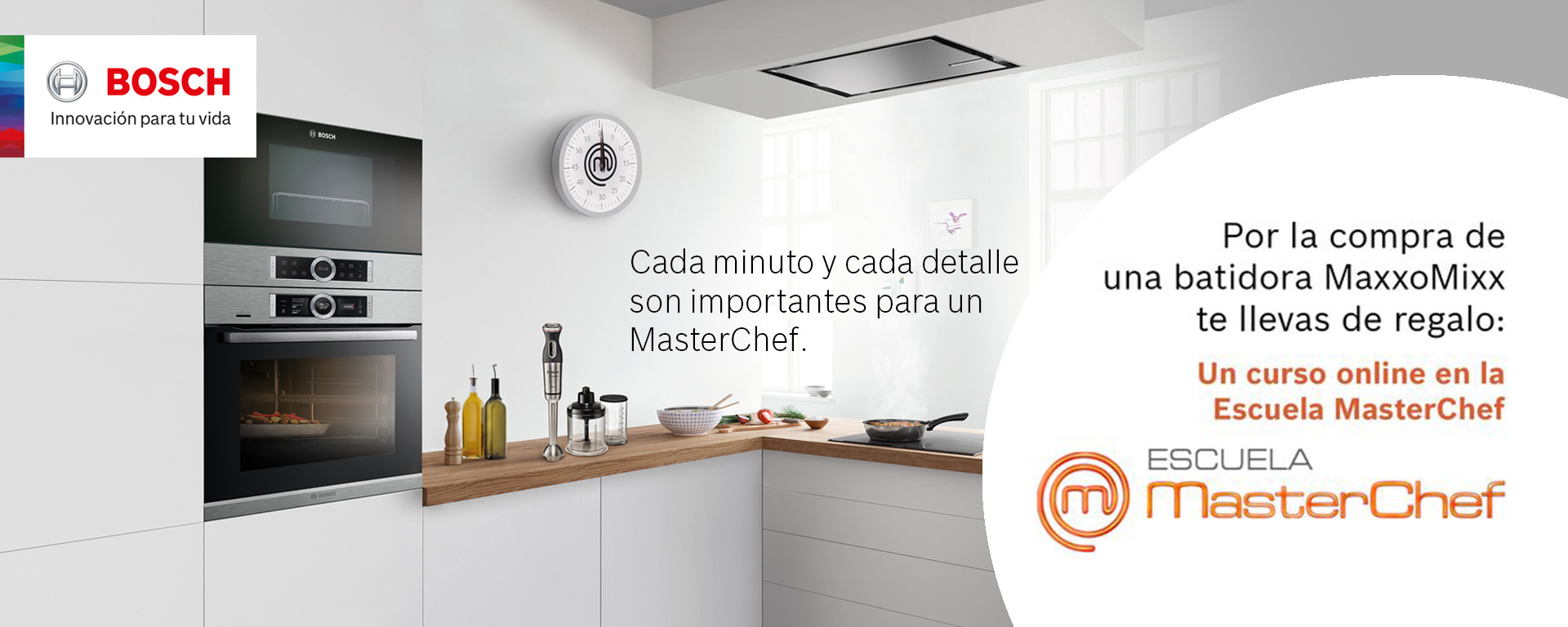 Compra una batidora Bosch MaxoMixx y consigue el curso de cocina online de la Escuela MasterChef