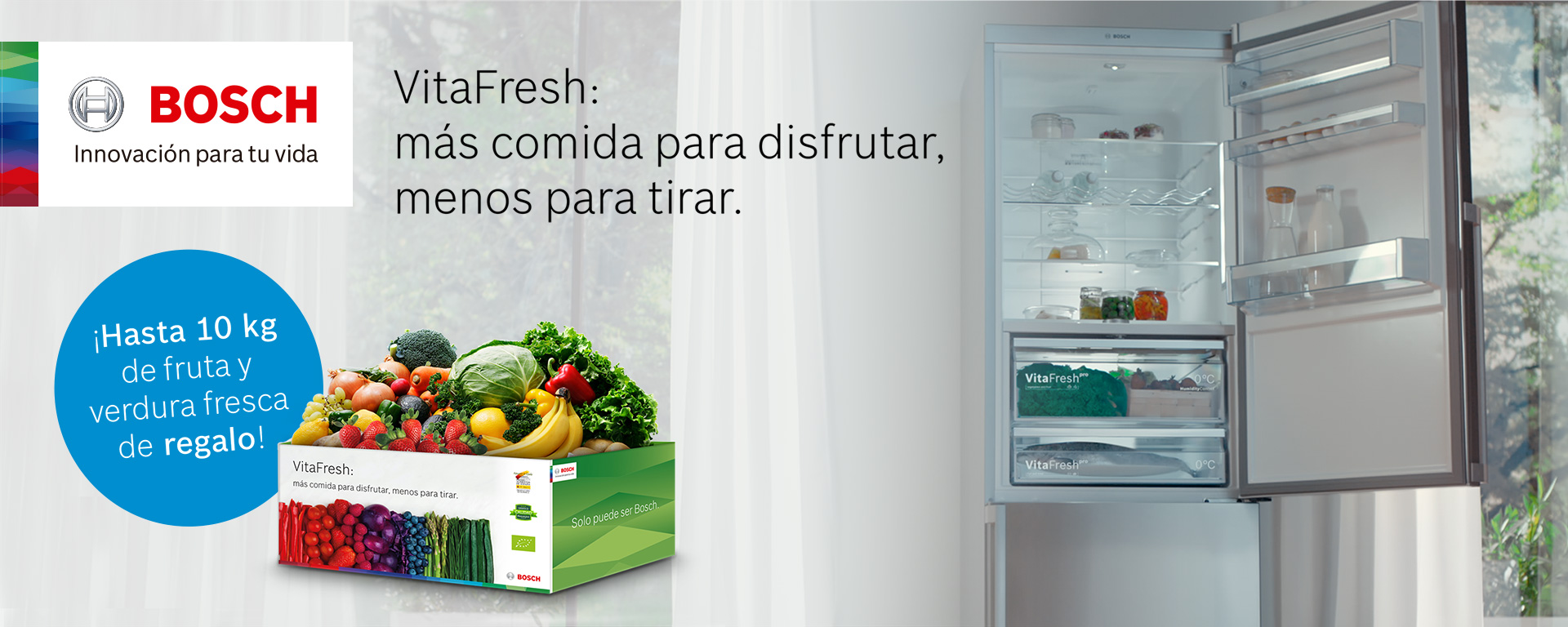 Compra un frigorífico combi Bosch y consigue una caja de frutas y verduras de temporada de hasta 10 kg