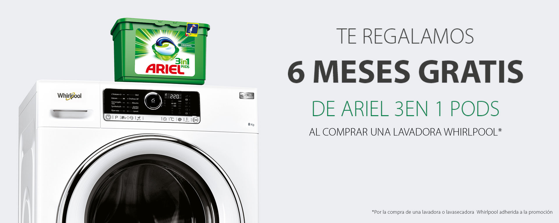 Compra una lavadora Supreme Care «Zen» o FreshCare+ y llévate gratis 6 meses de lavado con Ariel 3EN1 PODS