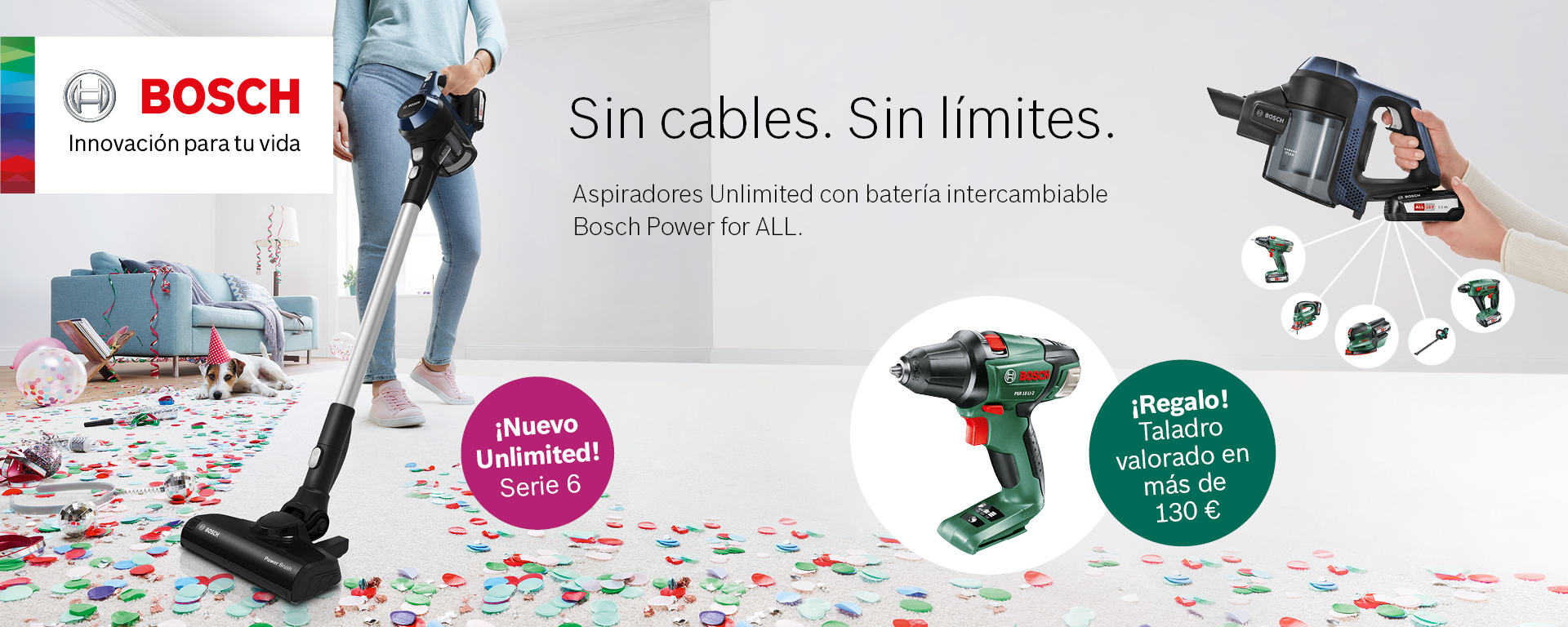 Compra tu aspirador sin cable Unlimited de Bosch y llévate un taladro de regalo