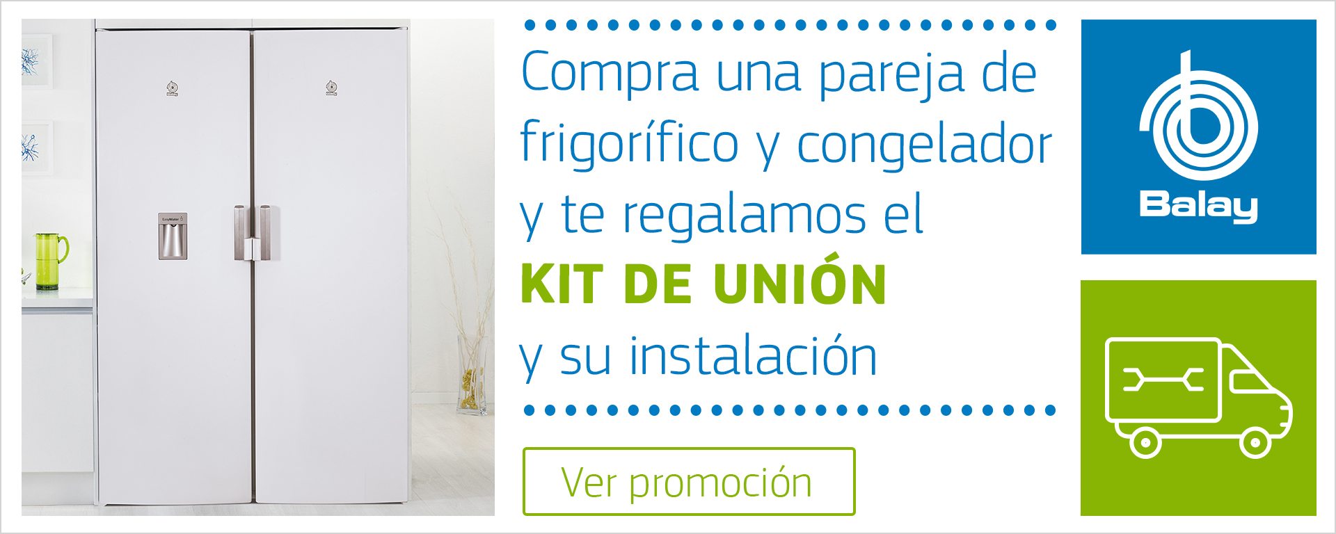 Compra tu frigorífico y congelador Balay  y consigue de regalo un accesorio de unión y la instalación gratis de la mano de Balay