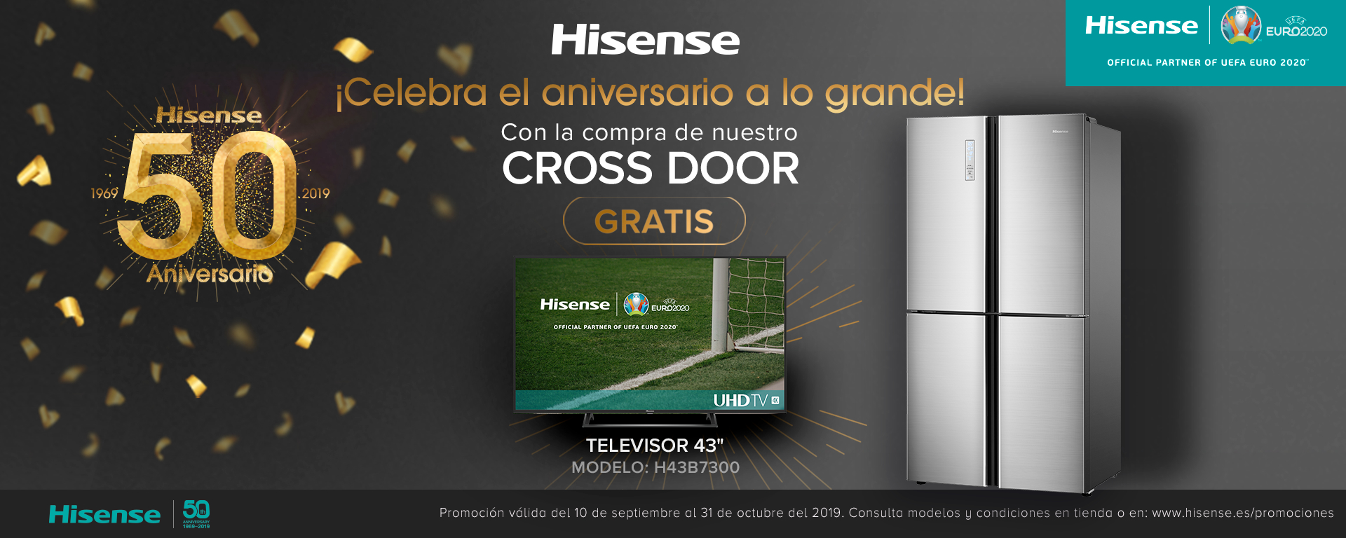 Compra un frigorífico Cross door y de regalo un televisor de 43