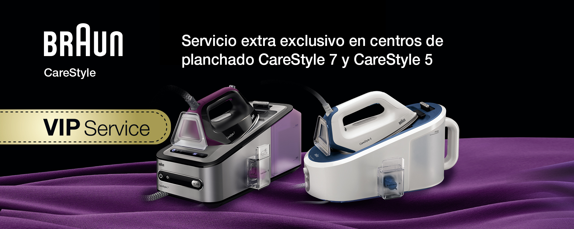 Compra un Centro de planchado CareStyle 7 y CareStyle 5 para conseguir el Servicio extra exclusivo de Braun