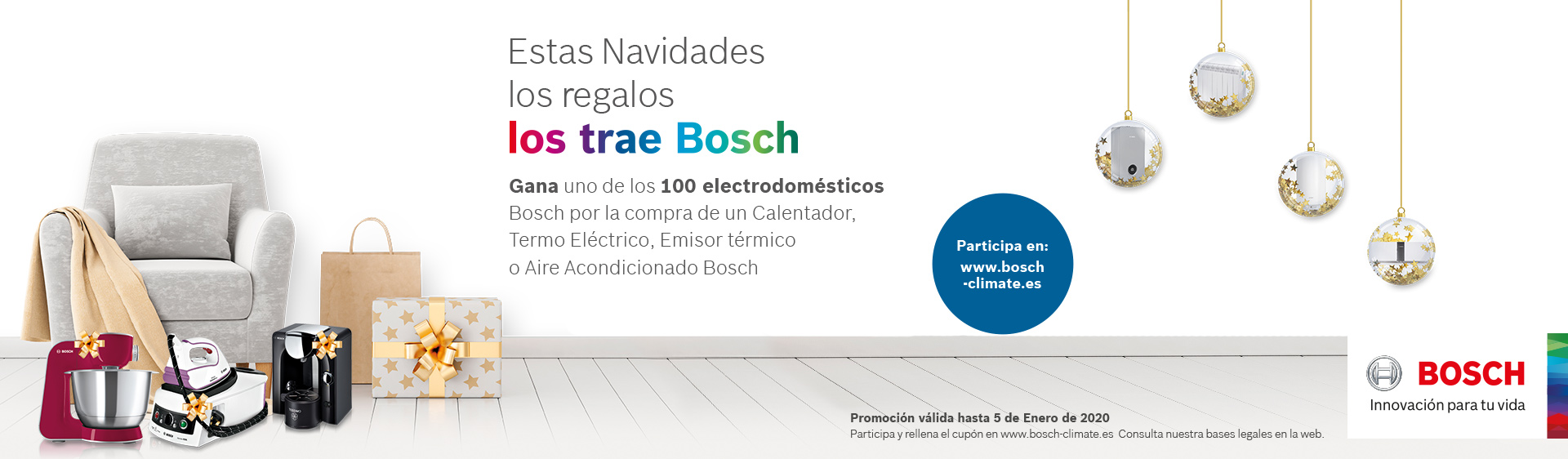 Compra tu termo, calentador, emisor o aire acondicionado y  entra en el sorteo de 100 electrodomésticos Bosch