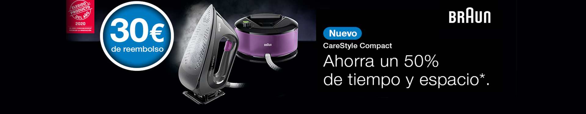 Compra un Centro de planchado Care Style Compact IS2056BK de Braun y llévate un reembolso de 30€