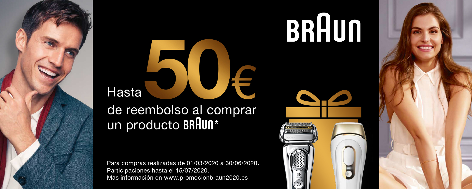 Compra uno de los productos Braun cuidado personal y llévate un reembolso de hasta 50€