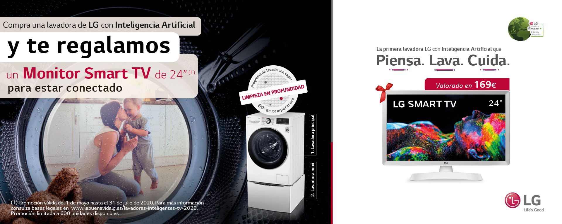 Compra tu Lavadora LG con Inteligencia Artificial y consigue un monitor Smart TV